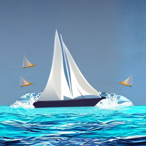  Shark shaped sailboat digital