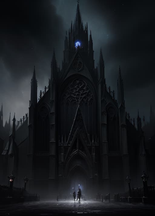  bloodborne, cathedral, horror painting, elegant intricate artstation concept art by craig mullins detailed, dark cosmic sky