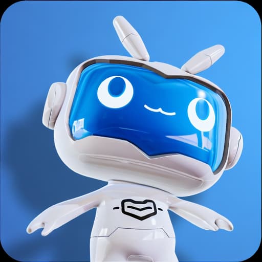  a white robot with blue face,anime artwork (masterpiece), best quality, anime style, key visual, vibrant, studio anime, highly detailed clean and crisp anime illustration with bold outlines, smooth shading,cell shaded, crisp ,flat colors, and a minimalistic background.