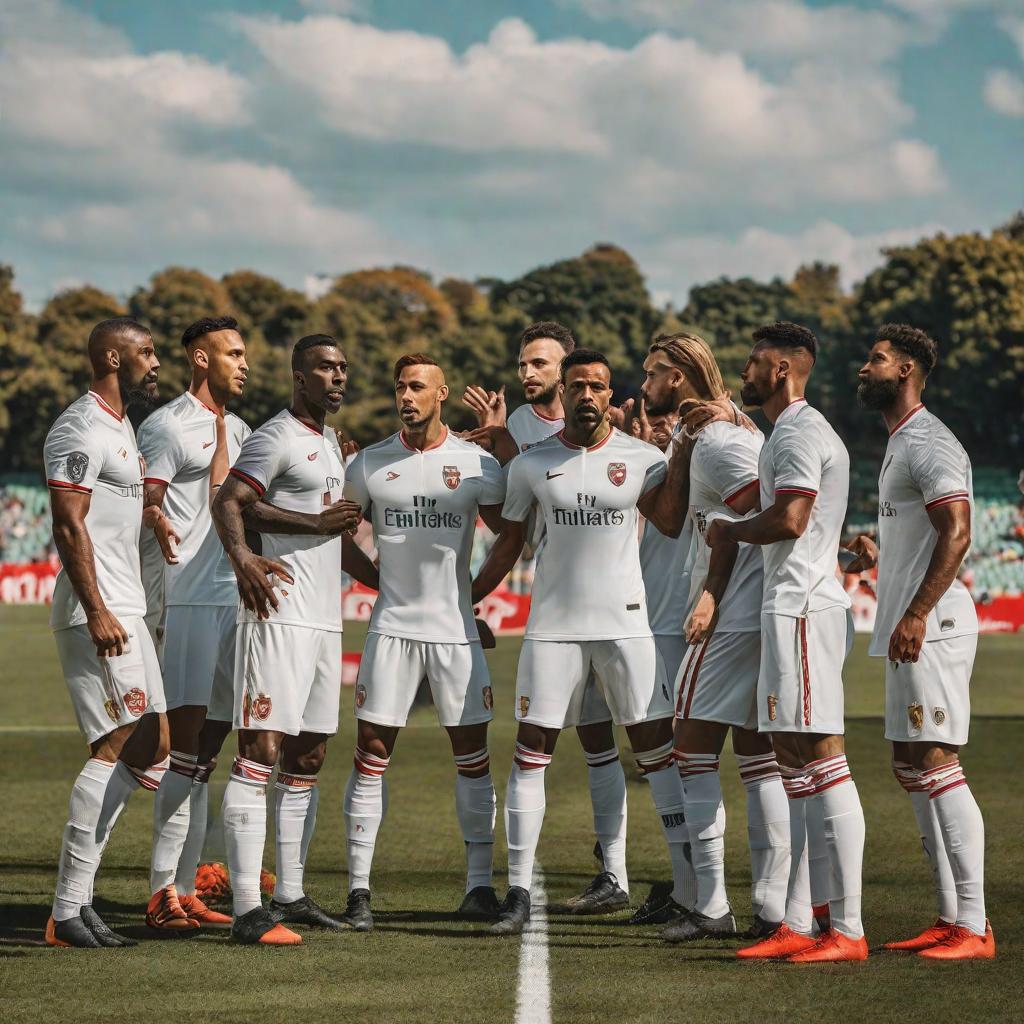  What is the Best Soccer Team in the World? hyperrealistic, full body, detailed clothing, highly detailed, cinematic lighting, stunningly beautiful, intricate, sharp focus, f/1. 8, 85mm, (centered image composition), (professionally color graded), ((bright soft diffused light)), volumetric fog, trending on instagram, trending on tumblr, HDR 4K, 8K