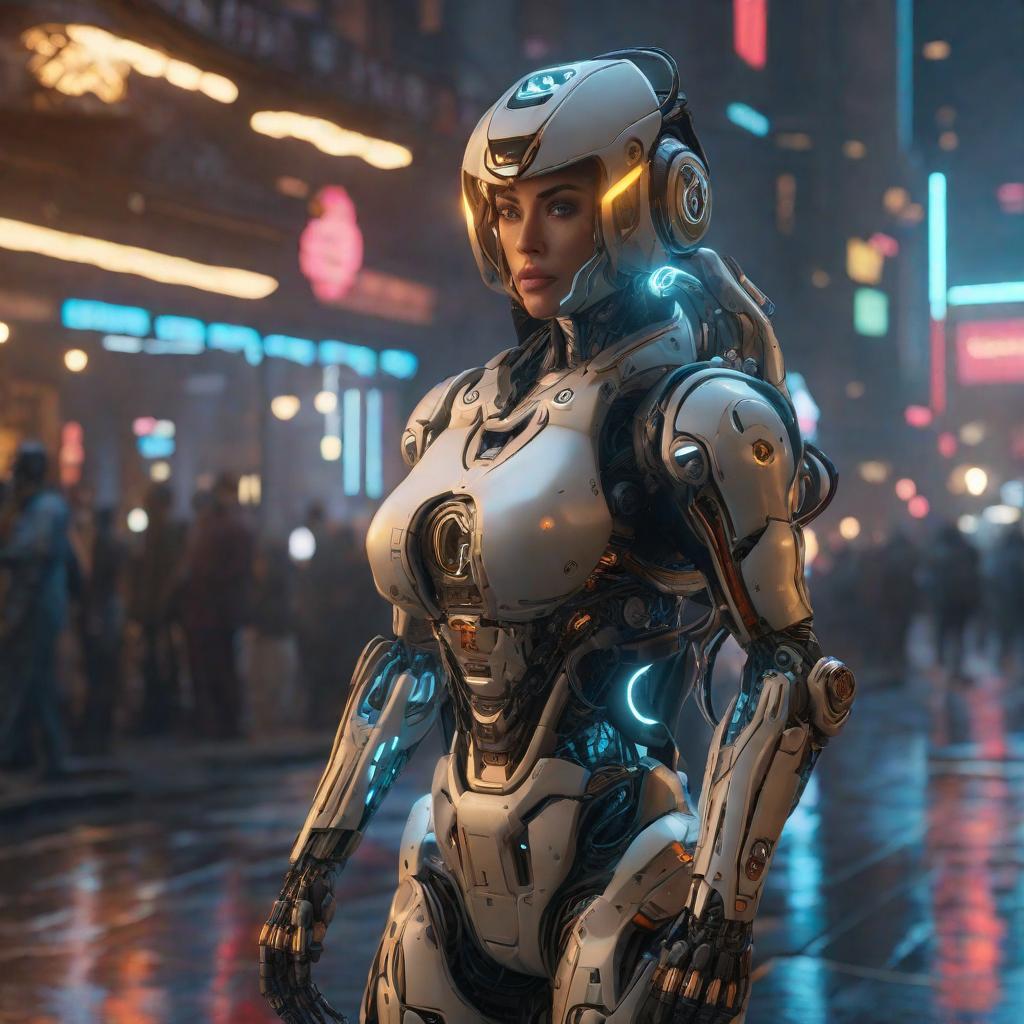  cute little robot, portrait, cyberpunk, hyper detailed, digital art, trending in artstation, cinematic lighting, studio quality, smooth render, unreal engine 5 rendered, octane rendered, art style by klimt and nixeu and ian sprigger and wlop and krenz cushart hyperrealistic, full body, detailed clothing, highly detailed, cinematic lighting, stunningly beautiful, intricate, sharp focus, f/1. 8, 85mm, (centered image composition), (professionally color graded), ((bright soft diffused light)), volumetric fog, trending on instagram, trending on tumblr, HDR 4K, 8K