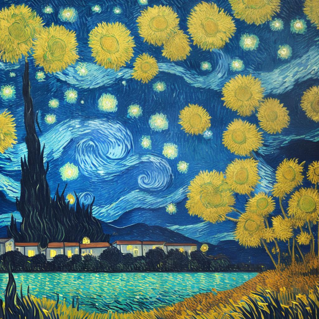  in a Van Gogh style, 50th birthday