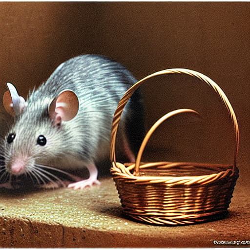  a mouse saw a basket which was far from him