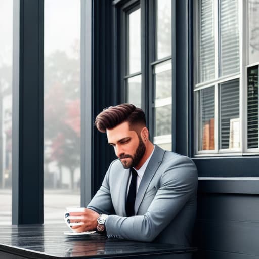 modelshoot style A man having a cup of coffee in a porch while it's raining hyperrealistic, full body, detailed clothing, highly detailed, cinematic lighting, stunningly beautiful, intricate, sharp focus, f/1. 8, 85mm, (centered image composition), (professionally color graded), ((bright soft diffused light)), volumetric fog, trending on instagram, trending on tumblr, HDR 4K, 8K