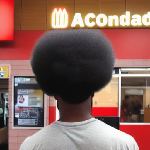  Black guy with fro at Macdonald