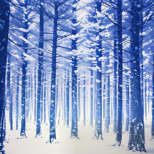  Snowy forest. Glowing. Pastelton. Clear. Sparkling. Beautiful. Gradation