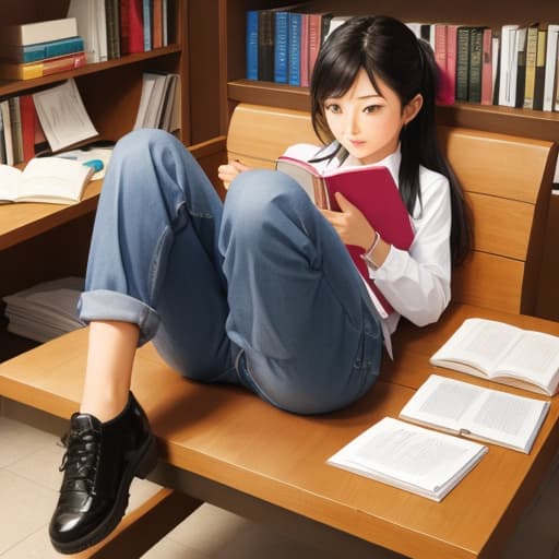  Girl taking off her pants while studying Girl Cute