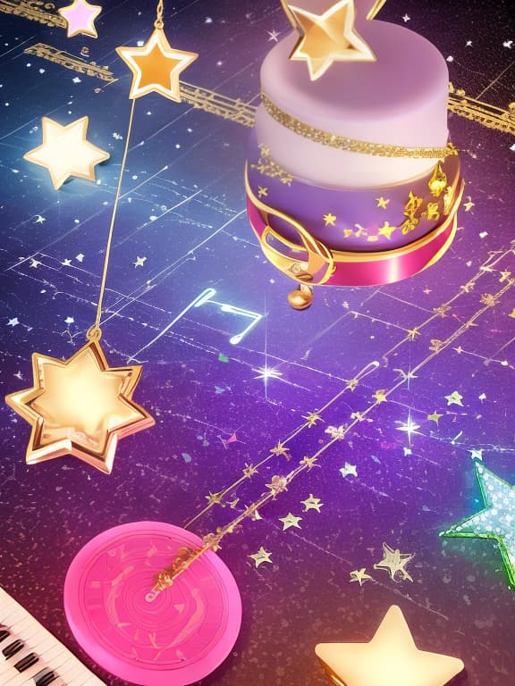  Cute musical notes and sparkling stars and gems wallpaper