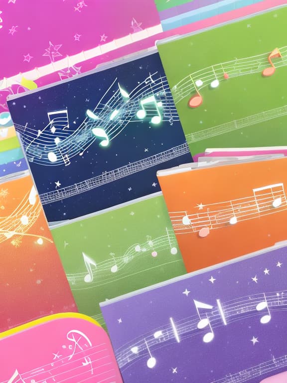  Cute musical notes and sparkling stars and gems wallpaper