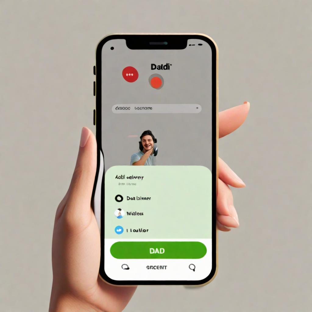 create a call phone screen with dadi delivery being called