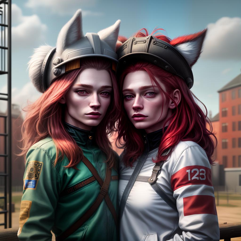  Cat + red fur in a white strip, green eyes + cat in a scaffold, Russian Union flag on the scaffold, "Soviet Union" inscription on helmet + space, galaxy, stars, black hole + photorealism., realistic, detailed, textured, skin, hair, eyes, by Alex Huguet, Mike Hill, Ian Spriggs, JaeCheol Park, Marek Denko