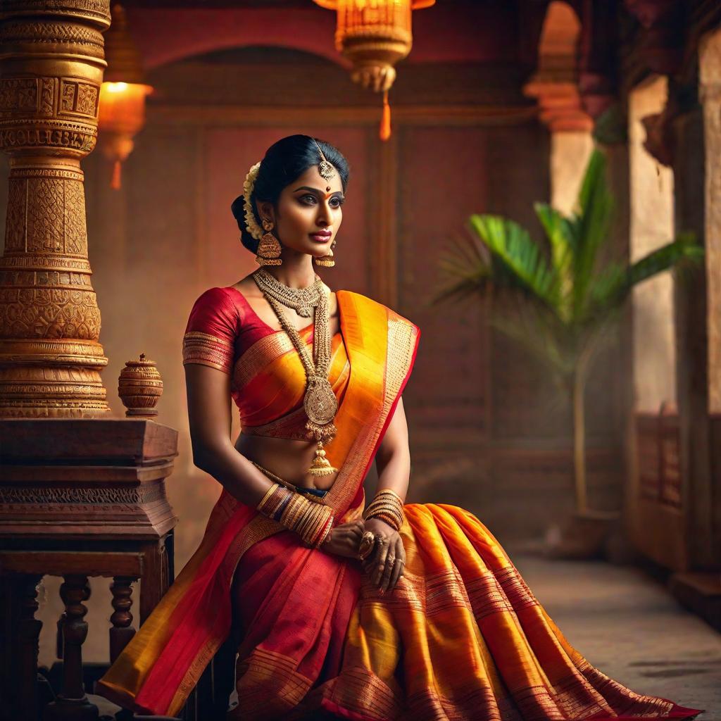  beautiful south indian women hyperrealistic, full body, detailed clothing, highly detailed, cinematic lighting, stunningly beautiful, intricate, sharp focus, f/1. 8, 85mm, (centered image composition), (professionally color graded), ((bright soft diffused light)), volumetric fog, trending on instagram, trending on tumblr, HDR 4K, 8K