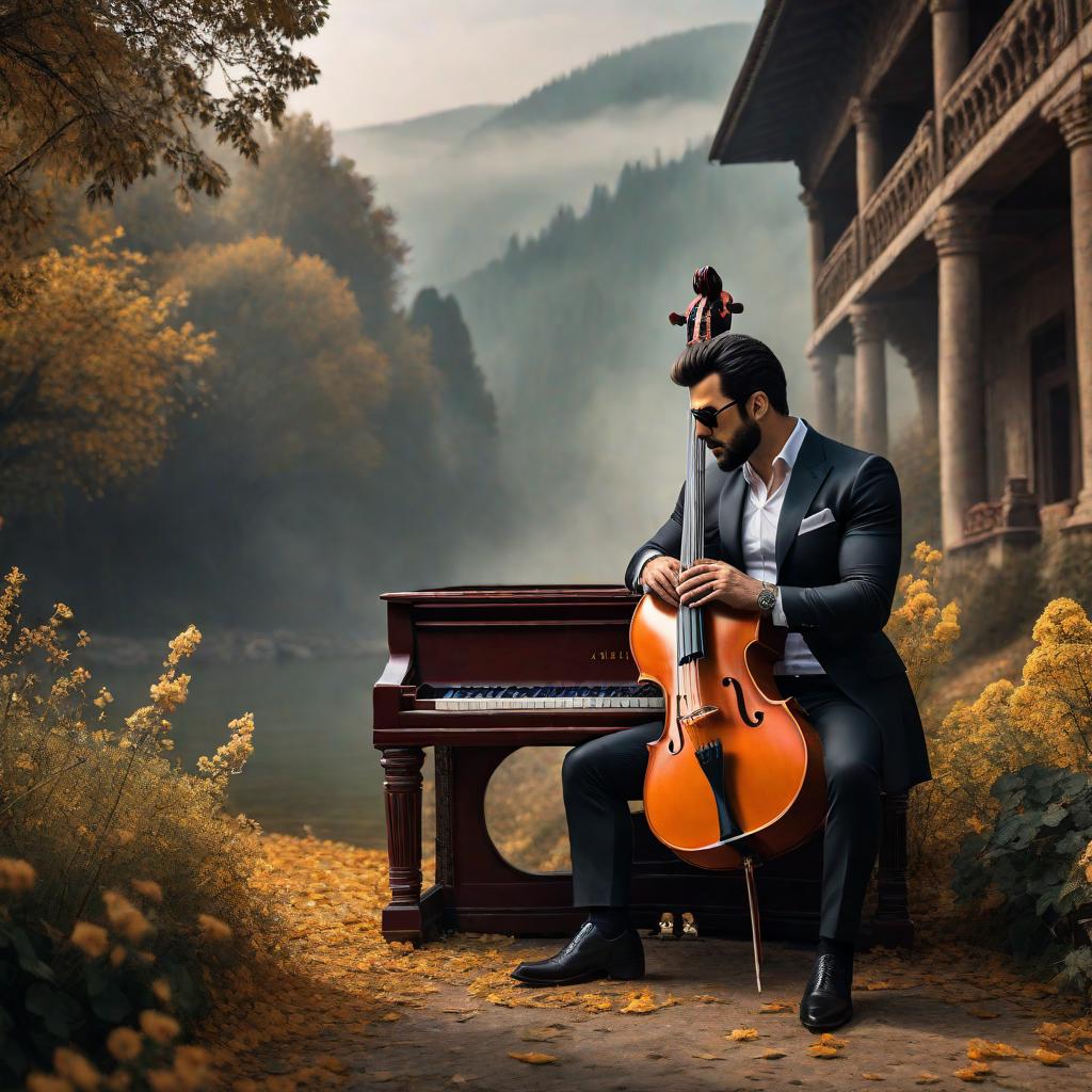  Picture a person whose music list consists of 1% of caucasian classical piano genre, 1% of turkish jazz genre, 1% of turkish alternative genre, 1% of turkish alternative rock genre, 9% of azeri pop genre, 18% of azeri traditional genre, 3% of turkish rock genre, 1% of turkish folk genre, 1% of oriental classical genre, 3% of anadolu rock genre, 11% of azeri alternative genre, 1% of caucasian classical genre, 1% of russian romance genre, 35% of classic azeri pop genre, 1% of karadeniz turkuleri genre. This person's style should reflect all the music genres he listens to, from more to less, depending on their dominance. hyperrealistic, full body, detailed clothing, highly detailed, cinematic lighting, stunningly beautiful, intricate, sharp focus, f/1. 8, 85mm, (centered image composition), (professionally color graded), ((bright soft diffused light)), volumetric fog, trending on instagram, trending on tumblr, HDR 4K, 8K