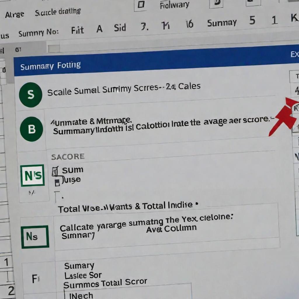  To create a summary scale in Excel, you can follow these steps: 1. Calculate the scores you want to include in the summary scale. 2. Create a new column next to your data to calculate the summary scale score. 3. Use Excel functions like SUM or AVERAGE to calculate the total or average score for each row. 4. You can also use conditional formatting to highlight certain score ranges in your summary scale. 5. Once you have calculated the summary scale scores, you can use them for further analysis or reporting. hyperrealistic, full body, detailed clothing, highly detailed, cinematic lighting, stunningly beautiful, intricate, sharp focus, f/1. 8, 85mm, (centered image composition), (professionally color graded), ((bright soft diffused light)), volumetric fog, trending on instagram, trending on tumblr, HDR 4K, 8K