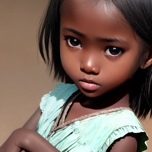  a child girl with dark skin