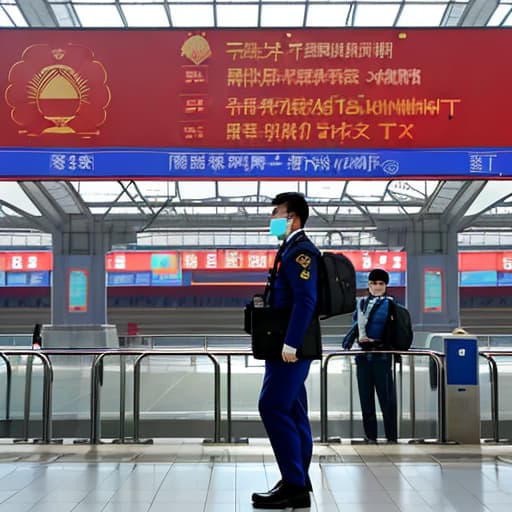  Beijing Railway Station security guards handle passenger complaints,