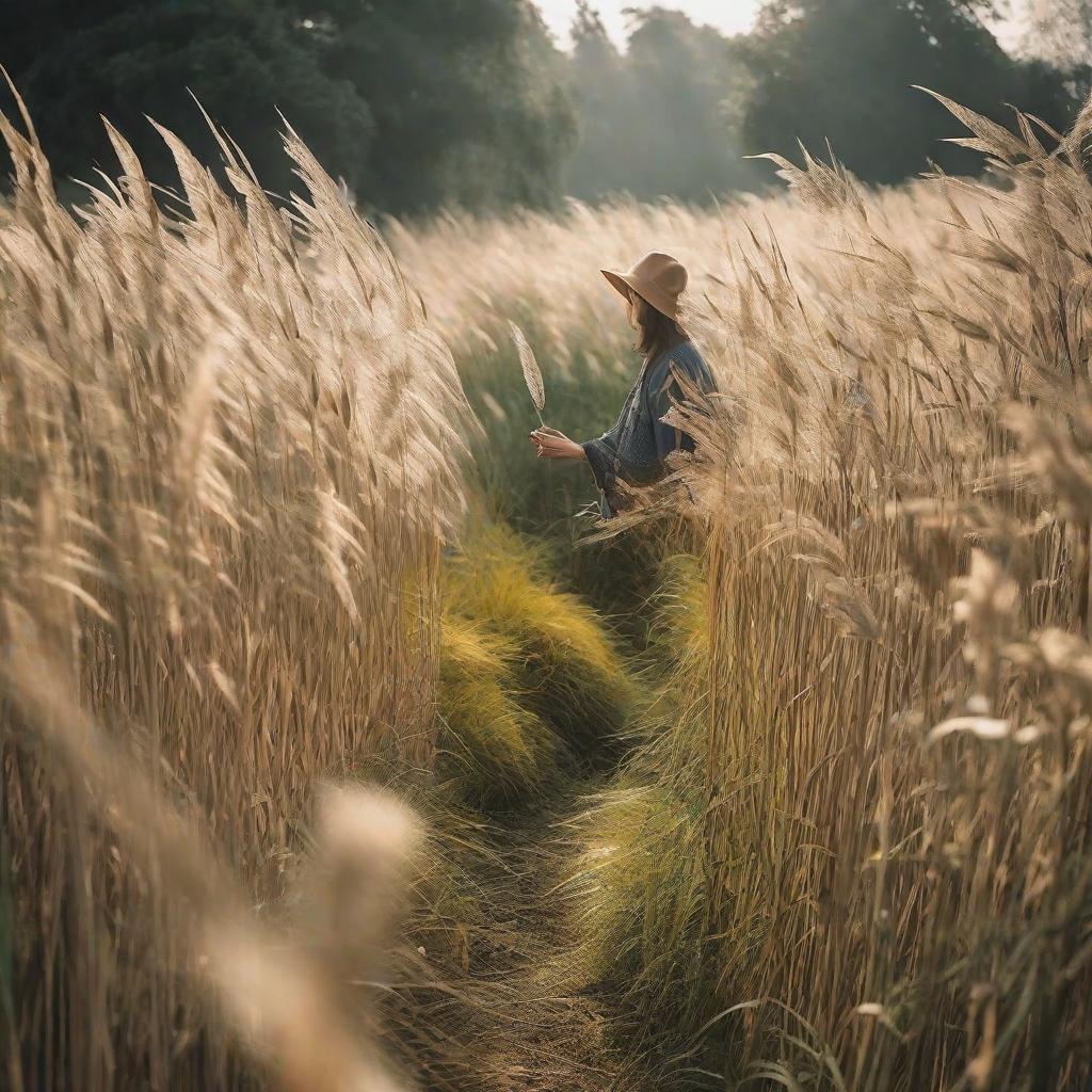  masterpiece, best quality, a beautiful tall grass, the angel of camera is up