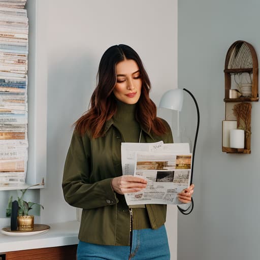 analog style Sophia picks up the paper, intrigued. She unfolds it and reads the poem written on it. hyperrealistic, full body, detailed clothing, highly detailed, cinematic lighting, stunningly beautiful, intricate, sharp focus, f/1. 8, 85mm, (centered image composition), (professionally color graded), ((bright soft diffused light)), volumetric fog, trending on instagram, trending on tumblr, HDR 4K, 8K