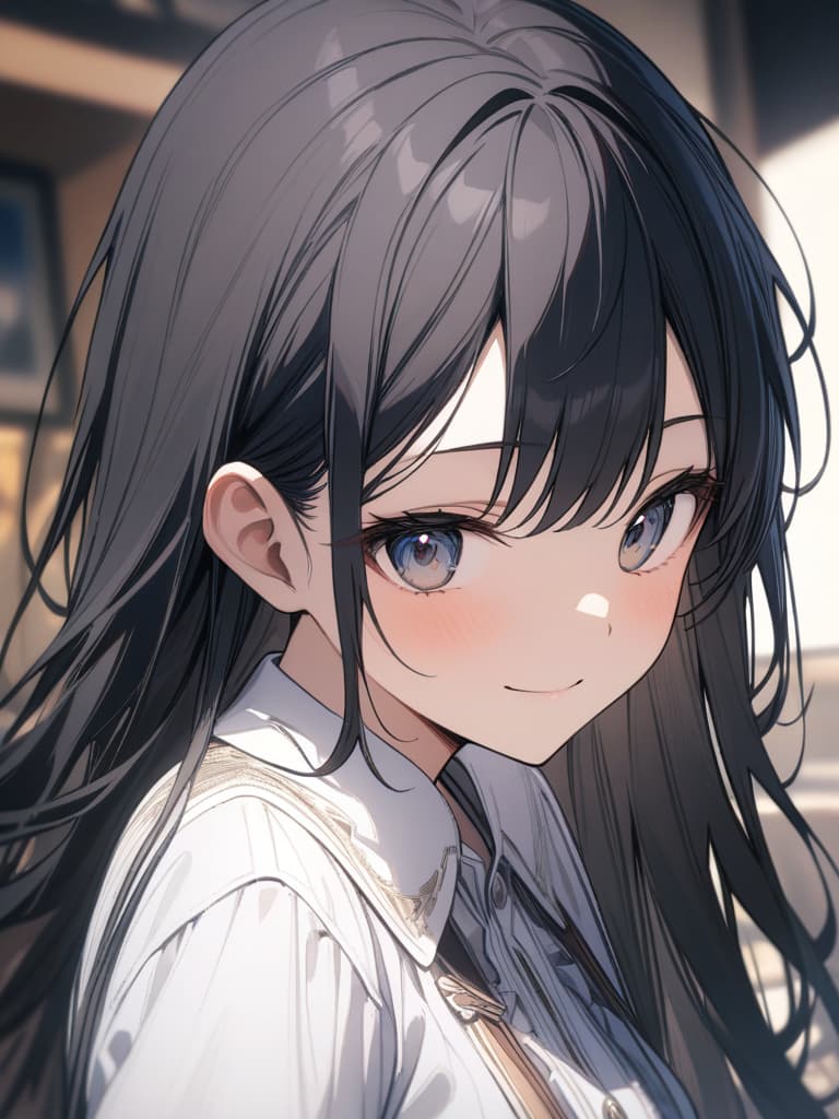  Girl, long hair, black hair, smile, masterpiece, best quality,8k,ultra detailed,high resolution,an extremely delicate and beautiful,hyper detail