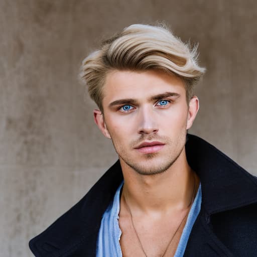 portrait+ style Russian queer soap actor blonde hunk dude face