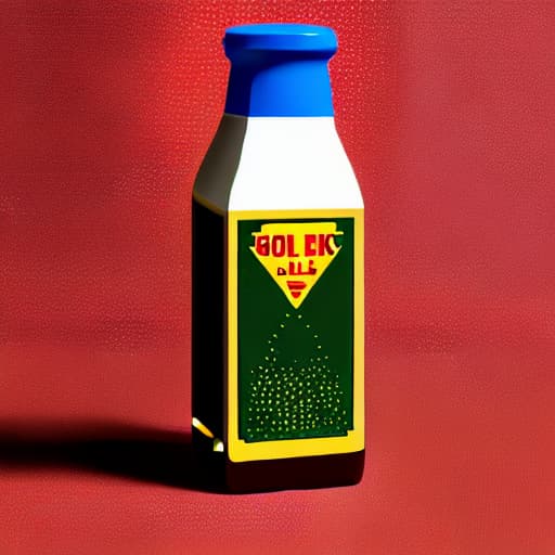  A pop art illustration of a milk bottle made of diamonds and gold