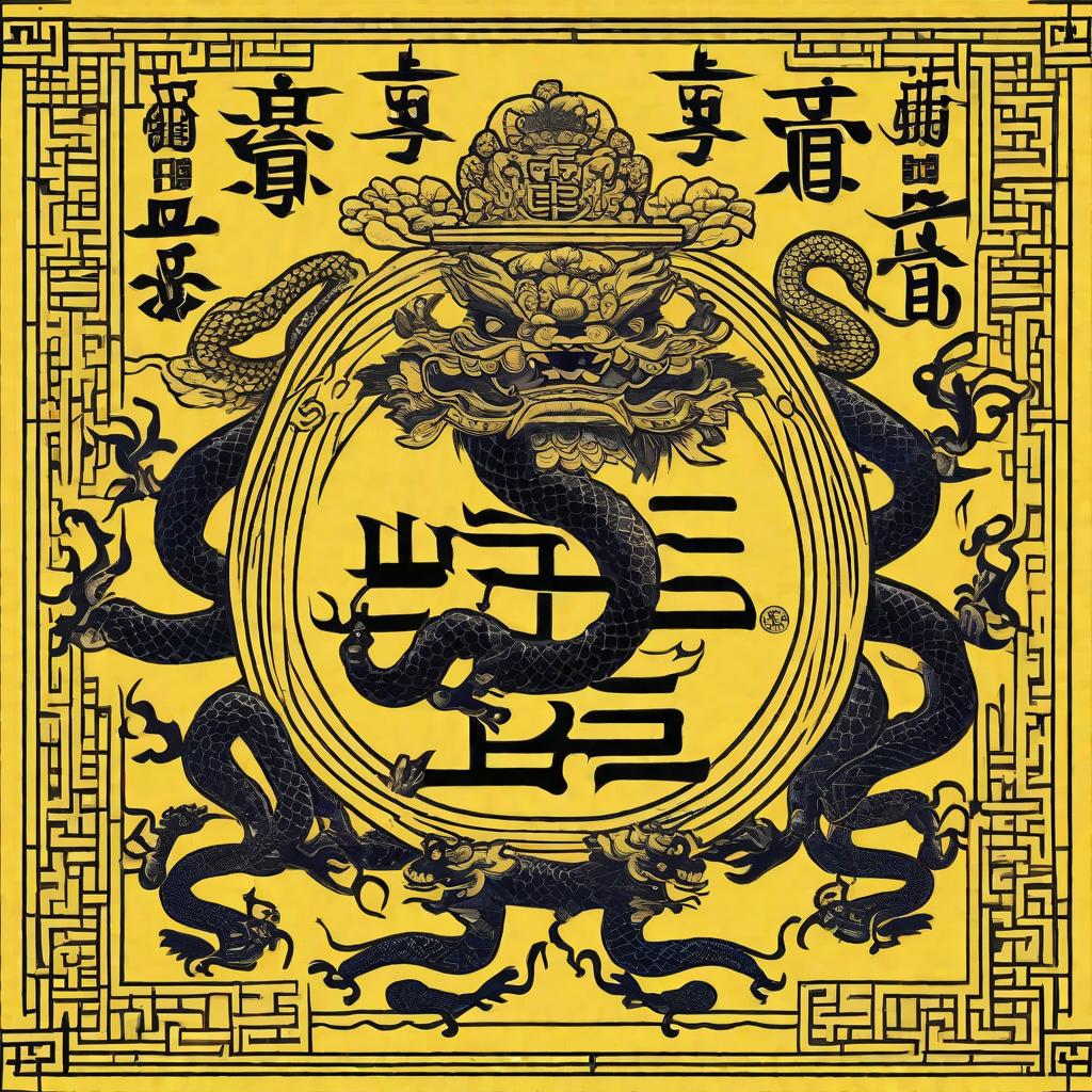  The flag is decorated with a bright yellow background, symbolizing light and justice. In the center of the flag, there is a bright sun, representing the brilliance and hope of Ming religion. Around the sun, there is a mysterious dragon and snake pattern, symbolizing the power and mystery of Ming religion. Above the flag, there are two big characters embroidered with the words "Ming religion." The font is dignified and upright, demonstrating the majesty and nobility of Ming religion. The whole flag fluttered in the wind, as if to preach the justice and power of Ming religion.