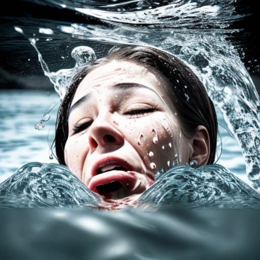  woman's face sticking from the water