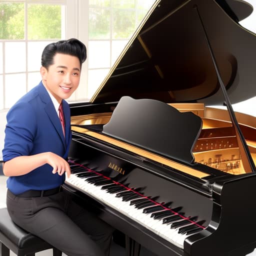  50's male Piano player Cute KAN