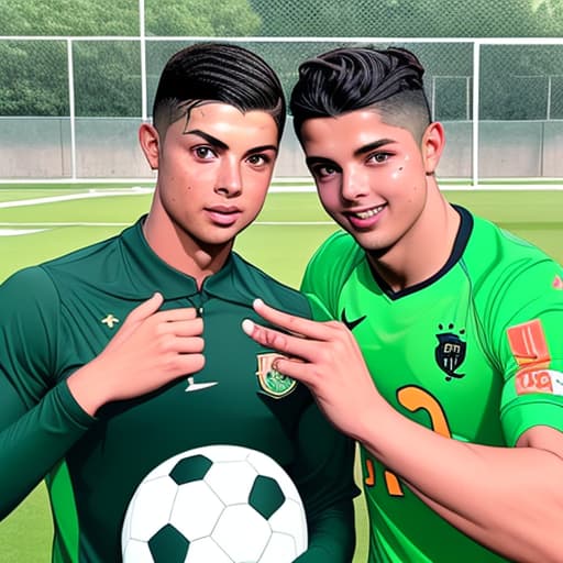  Ronaldo with babar Azam playing football