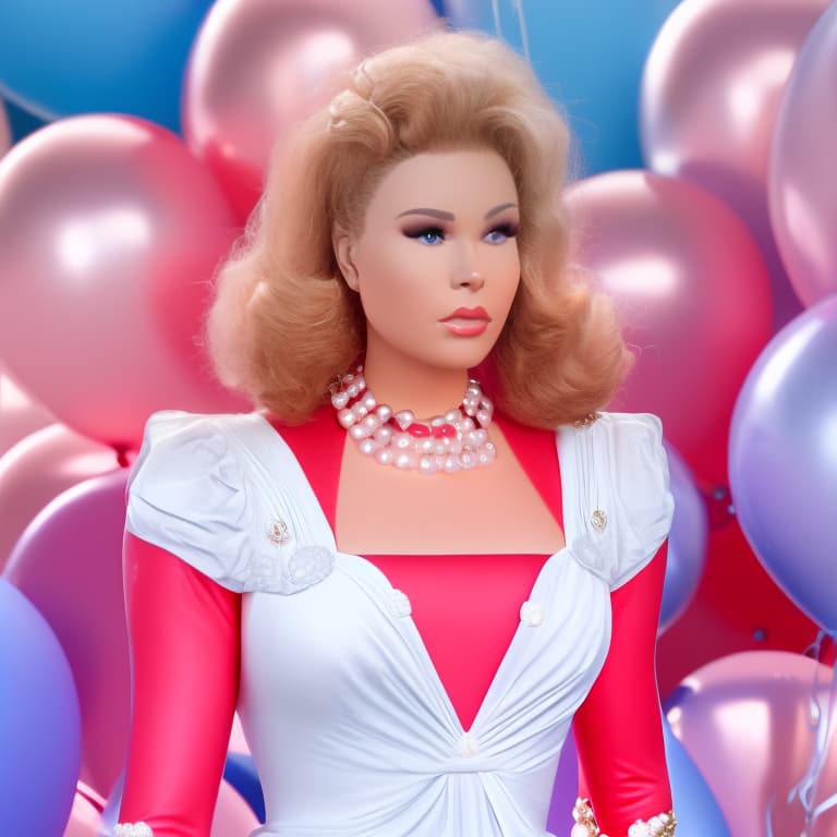 many balloons hyperrealistic, full body, detailed clothing, highly detailed, cinematic lighting, stunningly beautiful, intricate, sharp focus, f/1. 8, 85mm, (centered image composition), (professionally color graded), ((bright soft diffused light)), volumetric fog, trending on instagram, trending on tumblr, HDR 4K, 8K