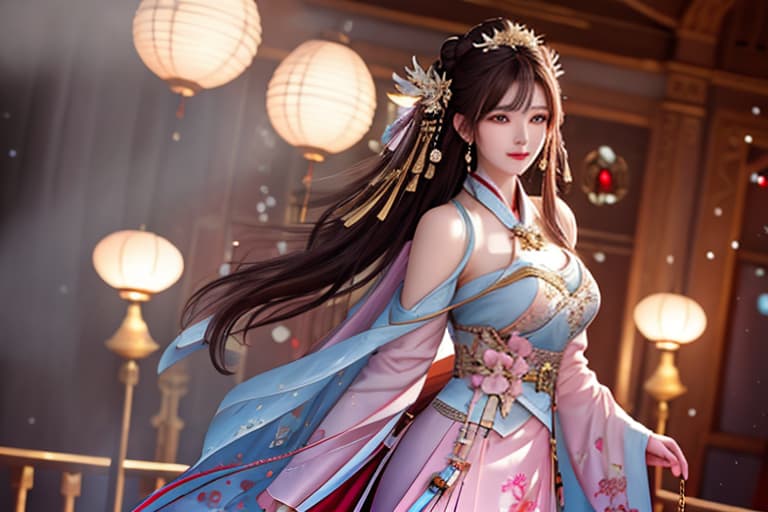  best quality, masterpiece, highres, 1girl,blush,(seductive smile:0.8),star shaped pupils,china hanfu,hair ornament,necklace, jewelry,Beautiful face,upon body, tyndall effect,photorealistic, dark studio, rim lighting, two tone lighting,(high detailed skin:1.2), 8k uhd, dslr, soft lighting, high quality, volumetric lighting, candid, Photograph, high resolution, 4k, 8k, Bokeh hyperrealistic, full body, detailed clothing, highly detailed, cinematic lighting, stunningly beautiful, intricate, sharp focus, f/1. 8, 85mm, (centered image composition), (professionally color graded), ((bright soft diffused light)), volumetric fog, trending on instagram, trending on tumblr, HDR 4K, 8K