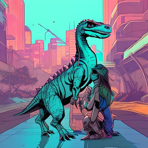 nvinkpunk a super fresh prehistoric dinosaur (wearing the freshest dior shades and a low taper fade) on a date with the hottest girl in the land