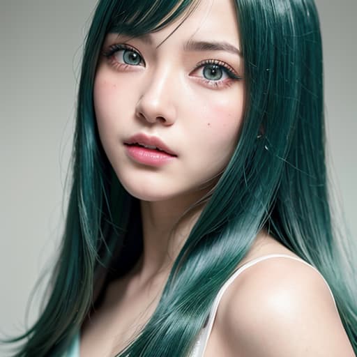  Green hair blue eye double teeth junior high school students, (Masterpiece, BestQuality:1.3), (ultra detailed:1.2), (hyperrealistic:1.3), (RAW photo:1.2),High detail RAW color photo, professional photograph, (Photorealistic:1.4), (realistic:1.4), ,professional lighting, (japanese), beautiful face, (realistic face)