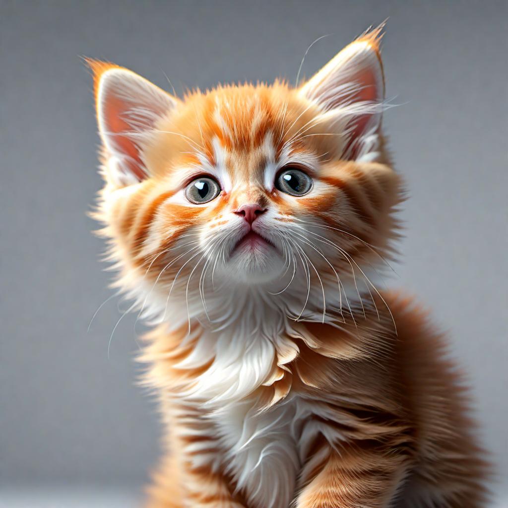  Generate image of pretty orange kitten hyperrealistic, full body, detailed clothing, highly detailed, cinematic lighting, stunningly beautiful, intricate, sharp focus, f/1. 8, 85mm, (centered image composition), (professionally color graded), ((bright soft diffused light)), volumetric fog, trending on instagram, trending on tumblr, HDR 4K, 8K