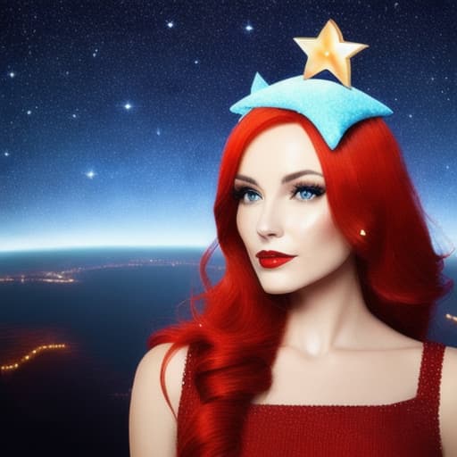  Woman with red hair and a star on her head