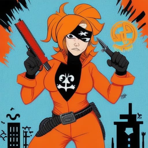  Henchmen: Roxy (Name: unknown) Birth place: (unknown) Age: Unknown Female Race: Mixed Member of The Order Physical characteristics: 5’9 210 Black star tattoo engulfing her left eye very hippy in the hips wear orange clothes hair long & wavy Powers: body creates it’s own toxics Weapons: high fructose pies, knifes, Knife expert,master of poisons, AR-14 blaster she needs to be holding a pie