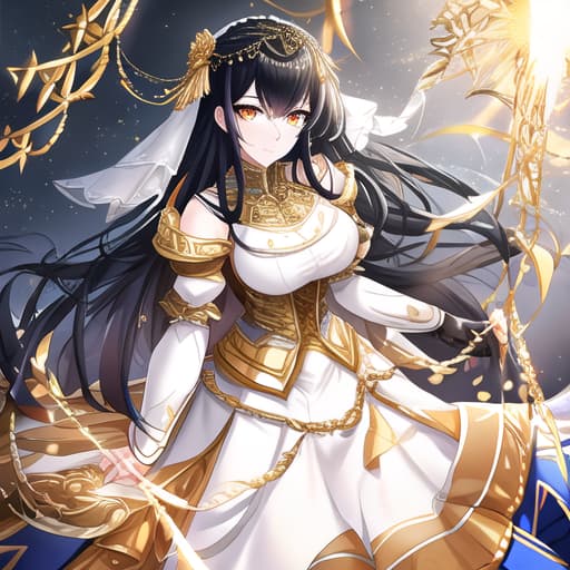  a girl manhua character with black hair and orange eyes with white skin wearing royal blue and gold noble dress hyperrealistic, full body, detailed clothing, highly detailed, cinematic lighting, stunningly beautiful, intricate, sharp focus, f/1. 8, 85mm, (centered image composition), (professionally color graded), ((bright soft diffused light)), volumetric fog, trending on instagram, trending on tumblr, HDR 4K, 8K