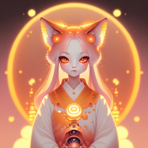 in OliDisco style Kawaii girl kitsune