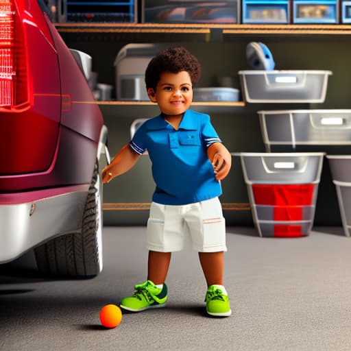 wa-vy style a boy with a ball inside the garage hyperrealistic, full body, detailed clothing, highly detailed, cinematic lighting, stunningly beautiful, intricate, sharp focus, f/1. 8, 85mm, (centered image composition), (professionally color graded), ((bright soft diffused light)), volumetric fog, trending on instagram, trending on tumblr, HDR 4K, 8K