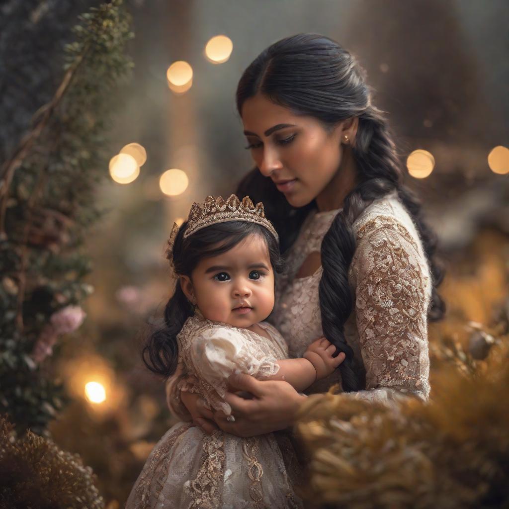  Niña llamada Camila jugando con sus muñecas y está su papá hyperrealistic, full body, detailed clothing, highly detailed, cinematic lighting, stunningly beautiful, intricate, sharp focus, f/1. 8, 85mm, (centered image composition), (professionally color graded), ((bright soft diffused light)), volumetric fog, trending on instagram, trending on tumblr, HDR 4K, 8K