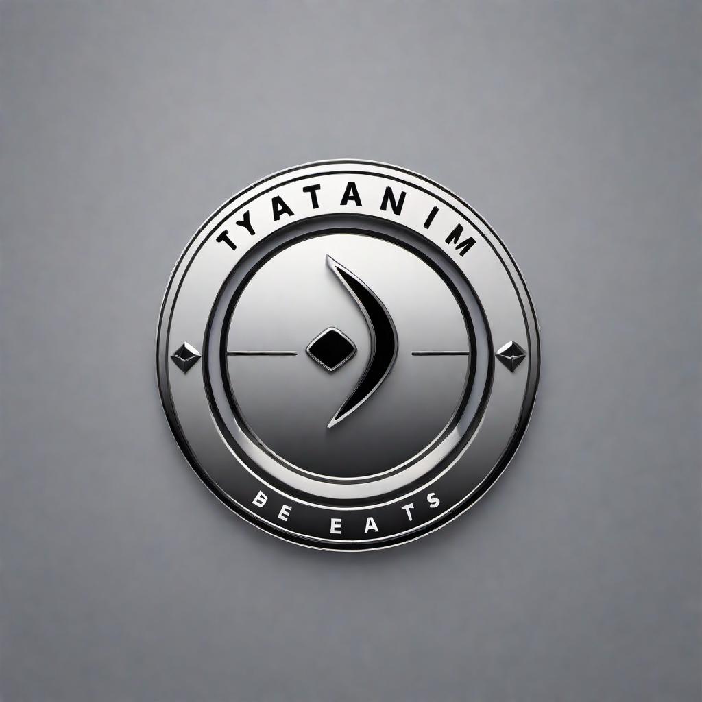  Create a simple and clean logo for 'Ty-TANIUM BEATS' with a focus on minimal design. The logo should feature the name 'Ty-TANIUM BEATS' in a sleek and modern font, and include a small, abstract icon that suggests music or sound, such as a single sound wave or musical note. Use metallic gray tones to maintain the titanium theme, and ensure the overall look is professional and easy to recognize. hyperrealistic, full body, detailed clothing, highly detailed, cinematic lighting, stunningly beautiful, intricate, sharp focus, f/1. 8, 85mm, (centered image composition), (professionally color graded), ((bright soft diffused light)), volumetric fog, trending on instagram, trending on tumblr, HDR 4K, 8K