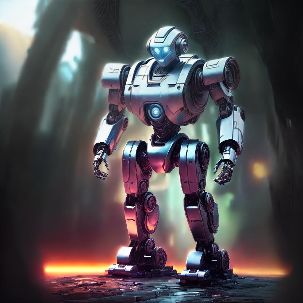  a robot in blurry fantasy futuristic city background, best quality, ultrahigh resolution, highly detailed, (sharp focus), masterpiece, (centered image composition), (professionally color graded), ((bright soft diffused light)), trending on instagram, trending on tumblr, HDR 4K