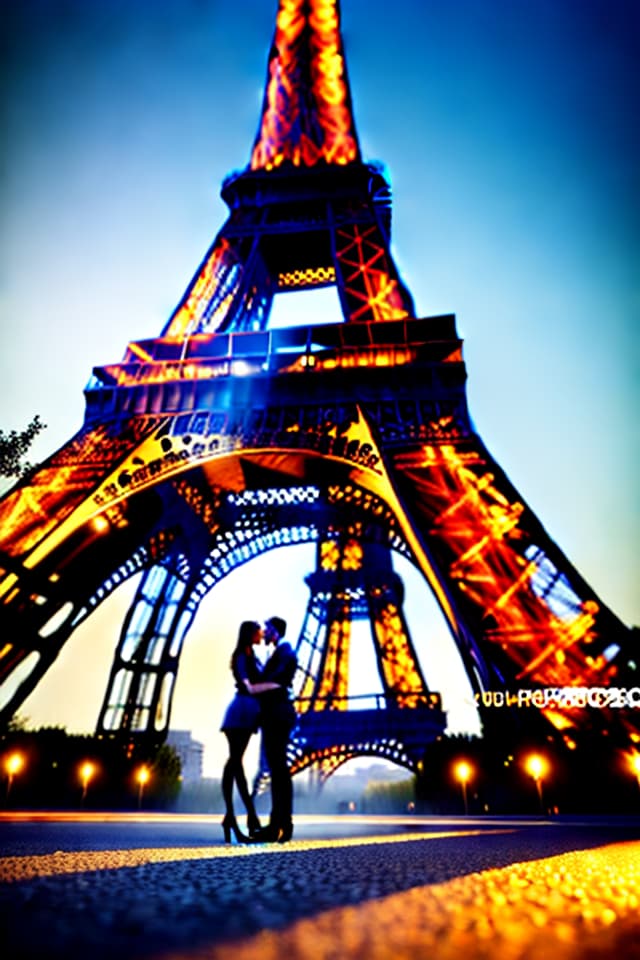  Photos, portrait, lively, households, Eiffel Tower, long -distance viewing angle hyperrealistic, full body, detailed clothing, highly detailed, cinematic lighting, stunningly beautiful, intricate, sharp focus, f/1. 8, 85mm, (centered image composition), (professionally color graded), ((bright soft diffused light)), volumetric fog, trending on instagram, trending on tumblr, HDR 4K, 8K