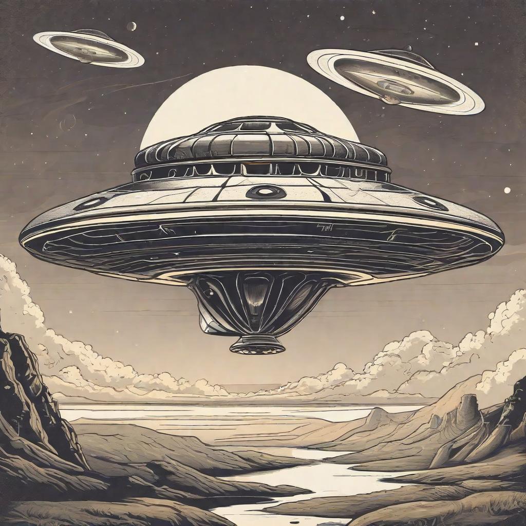  masterpiece, best quality,Help me draw a picture of an alien flying saucer. What do you want to feel?