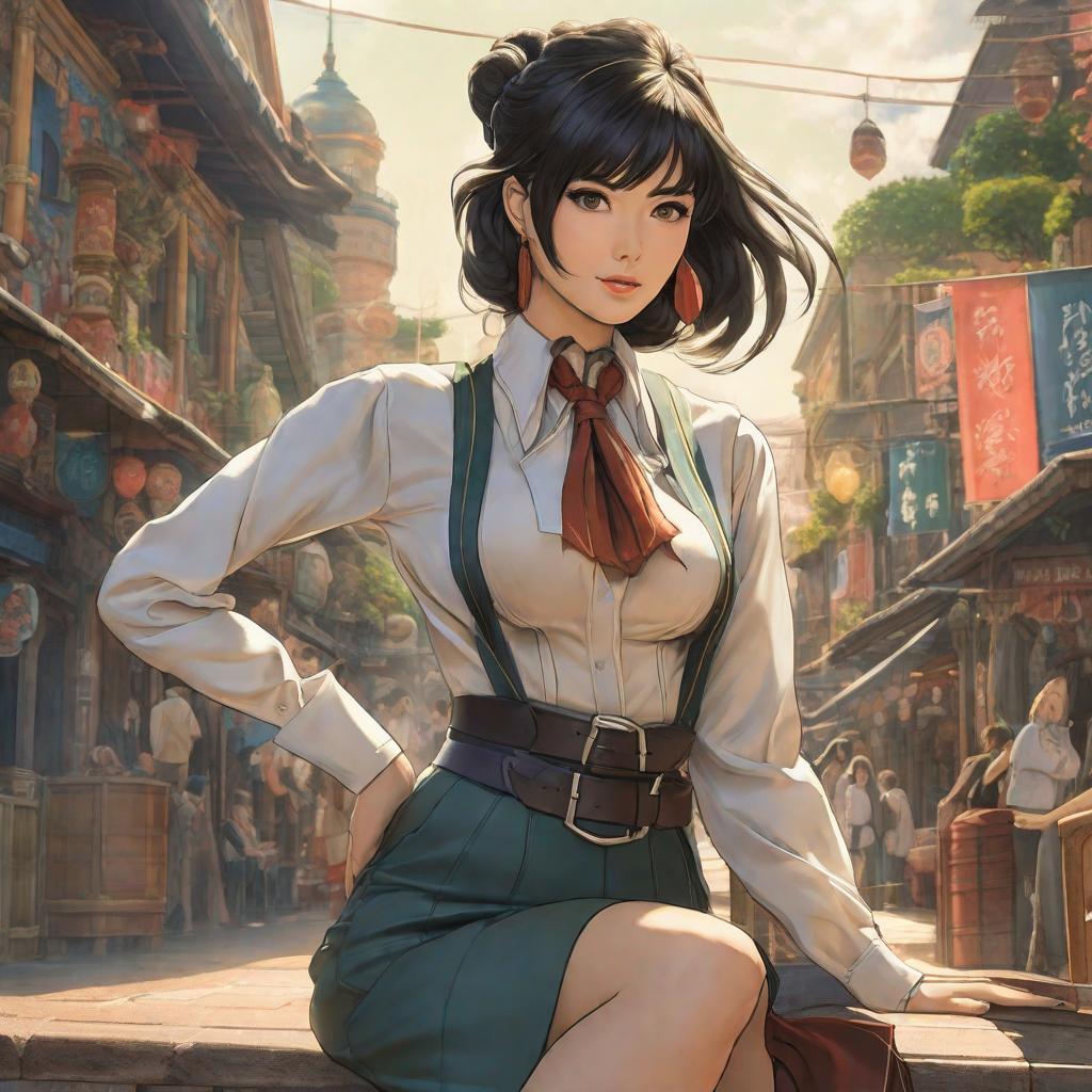  Woman showing her parts , anime concept art by Hayao Miyazaki, featured on pixiv, fantasy art, concept art, official art, high detailed hyperrealistic, full body, detailed clothing, highly detailed, cinematic lighting, stunningly beautiful, intricate, sharp focus, f/1. 8, 85mm, (centered image composition), (professionally color graded), ((bright soft diffused light)), volumetric fog, trending on instagram, trending on tumblr, HDR 4K, 8K