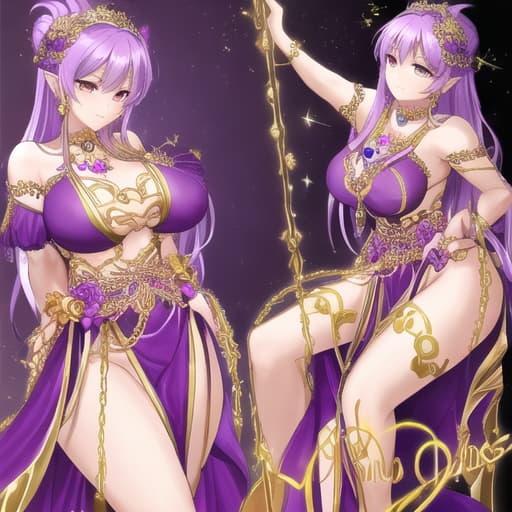  Goddess in purple and gold