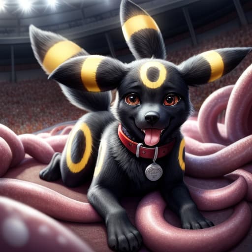  ((Umbreon)), , (((hard penetration of the tentacle into the , ears and , bulge on the stomach))), anatomically correct, gaping ,in the center of the stadium, (wearing a Pokemon trainer's cap), public humiliation, in front of witnesses, in the crowd ,knot, dog , feet towards the viewer, lying with his paws towards the viewer, penetration, public indecency, ,sperm in , , , tears, scaredy boy, tongue, ready to , after , sweat, tired, collar, cute,, , presenting , , s,, raised tail, paws,, best quality, shaded, extreme detail, highly detailed, ultradetailed, intricate, realistic, detailed background, hi res, realistic, photography \(artwork\), (by kenket