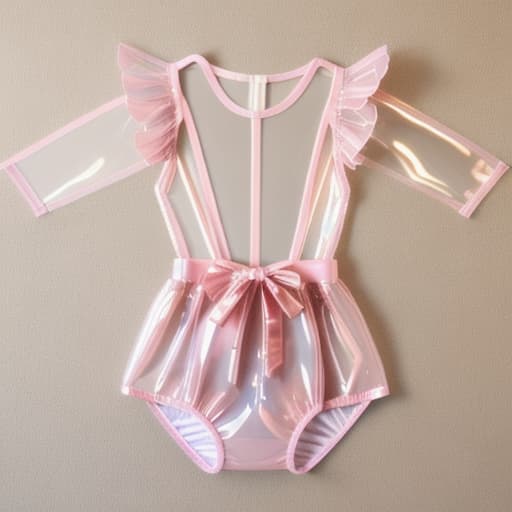  very beautiful angel,oiled shiny, light pink vinyllatex very transparent romper, gloves, long socs with ruffles and socs with belts,bathroom area,