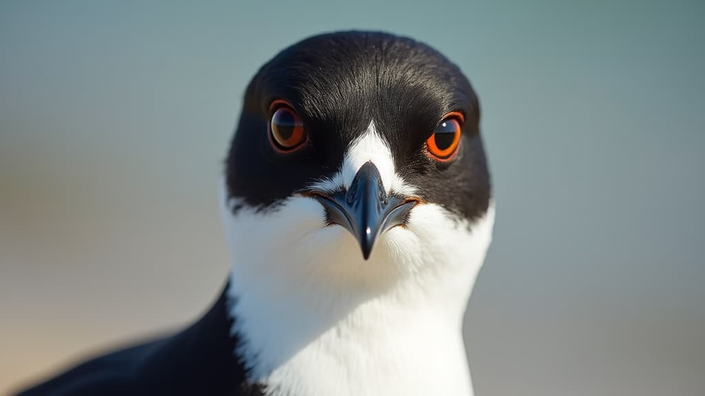  good quality, high quality, dramatic close up of a pied plover showcasing its striking black and white plumage and captivating features