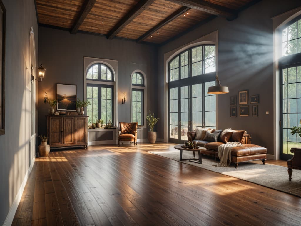  Rustic large L shape living room with filled furniture hyperrealistic, full body, detailed clothing, highly detailed, cinematic lighting, stunningly beautiful, intricate, sharp focus, f/1. 8, 85mm, (centered image composition), (professionally color graded), ((bright soft diffused light)), volumetric fog, trending on instagram, trending on tumblr, HDR 4K, 8K
